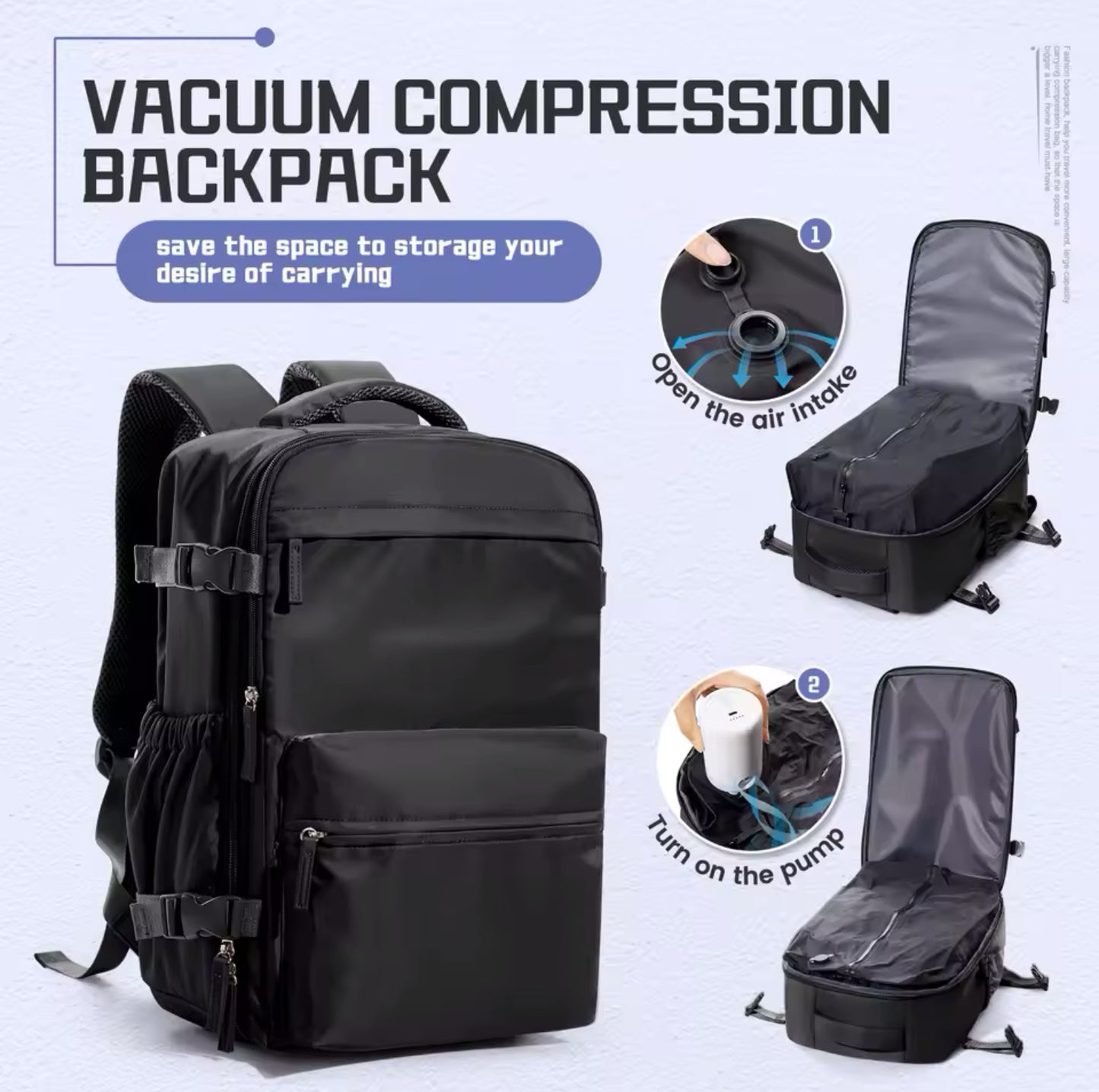 Vacuum Compression Backpack - Black